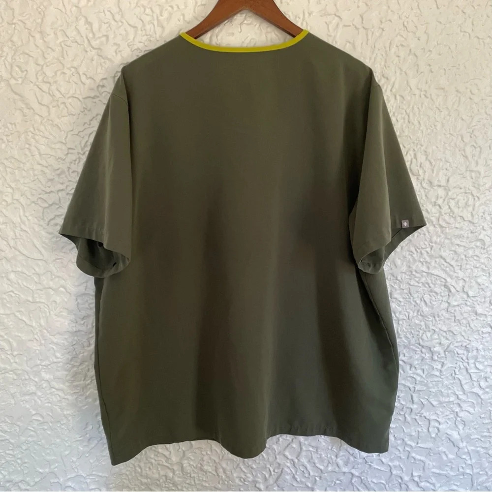 Men’s Figs Leon Three-Pocket Scrub Top Healthcare Nursing Size 3XL Green - Picture 6 of 8